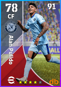 Alan Pulido — CF, OVR 78, MAX 91