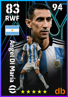Ángel Di María — RWF, OVR 83, MAX 94