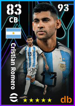 Cristian Romero — CB, OVR 83, MAX 93