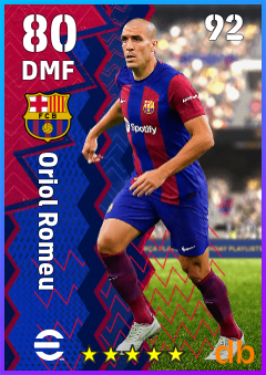 Oriol Romeu — DMF, OVR 80, MAX 92