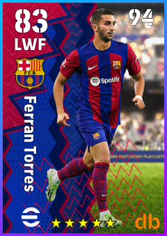 Ferran Torres — LWF, OVR 83, MAX 94