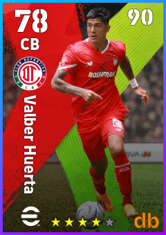 Valber Huerta — CB, OVR 78, MAX 90