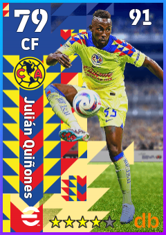 Julián Quiñones — CF, OVR 79, MAX 91