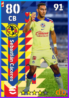Sebastián Cáceres — CB, OVR 80, MAX 91