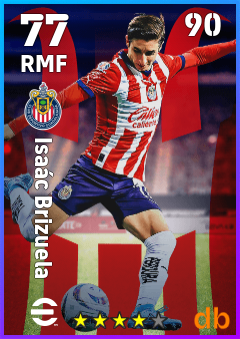 Isaác Brizuela — RMF, OVR 77, MAX 90
