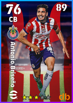 Antonio Briseño — CB, OVR 76, MAX 89