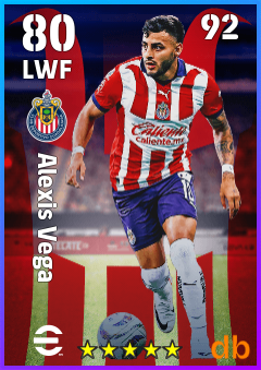 Alexis Vega — LWF, OVR 80, MAX 92