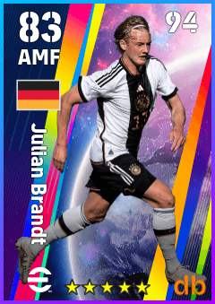 Julian Brandt — AMF, OVR 83, MAX 94