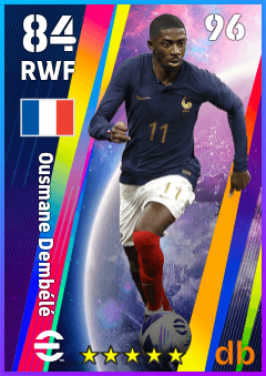 Ousmane Dembélé — RWF, OVR 84, MAX 96