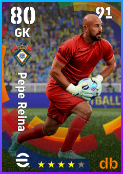 Pepe Reina — GK, OVR 80, MAX 91