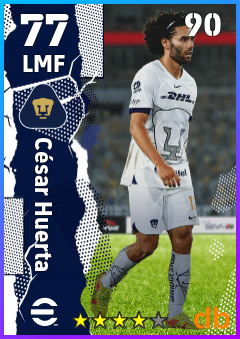 César Huerta — LMF, OVR 77, MAX 90