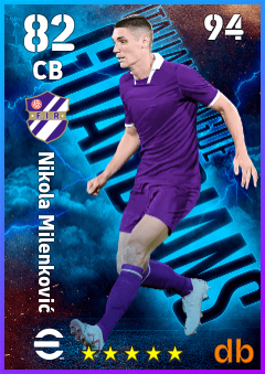Nikola Milenković — CB, OVR 82, MAX 94