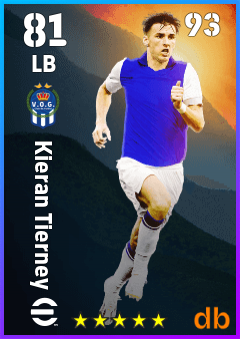 Kieran Tierney — LB, OVR 81, MAX 93