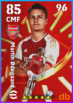 Martin Ødegaard — CMF, OVR 85, MAX 96