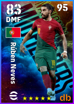 Rúben Neves — DMF, OVR 83, MAX 95