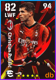 Christian Pulišić — LWF, OVR 82, MAX 94