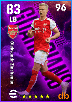 Oleksandr Zinchenko — LB, OVR 83, MAX 96