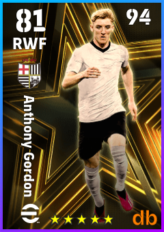 Anthony Gordon eFootball player card