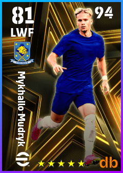 Mykhailo Mudryk — LWF, OVR 81, MAX 94