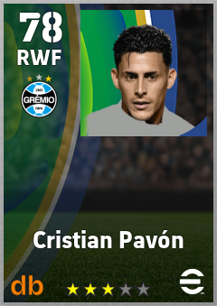 Cristian Pavón — RWF, OVR 78, MAX 78