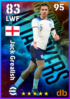Jack Grealish — LWF, OVR 83, MAX 95