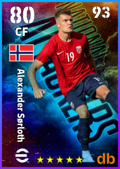 Alexander Sørloth — CF, OVR 80, MAX 93