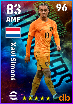 Xavi Simons — AMF, OVR 83, MAX 96