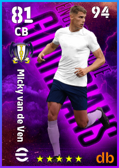 Micky van de Ven — CB, OVR 81, MAX 94