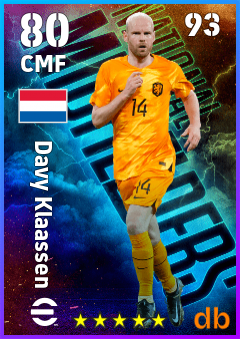 Davy Klaassen — CMF, OVR 80, MAX 93