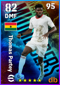 Thomas Partey — DMF, OVR 82, MAX 95