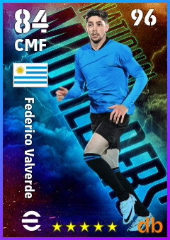Federico Valverde — CMF, OVR 84, MAX 96