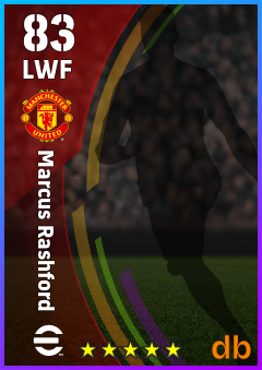 Marcus Rashford — LWF, OVR 83, MAX 83