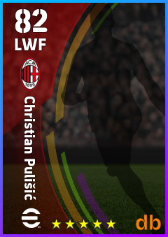 Christian Pulišić — LWF, OVR 82, MAX 82