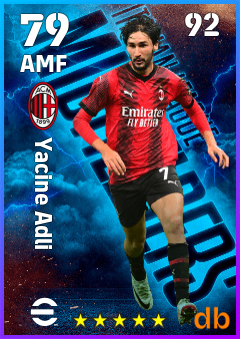 Yacine Adli — AMF, OVR 79, MAX 92