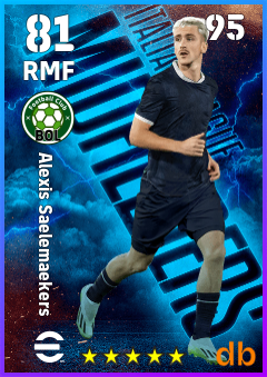 Alexis Saelemaekers — RMF, OVR 81, MAX 95