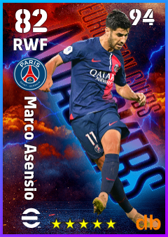 Marco Asensio — RWF, OVR 82, MAX 94