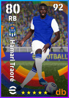 Hamari Traoré — RB, OVR 80, MAX 92