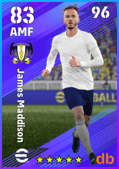 James Maddison — AMF, OVR 83, MAX 96