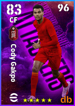 Cody Gakpo — CF, OVR 83, MAX 96