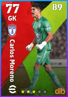 Carlos Moreno — GK, OVR 77, MAX 89