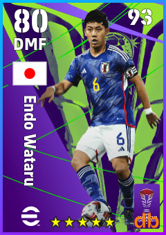 Endo Wataru — DMF, OVR 80, MAX 93