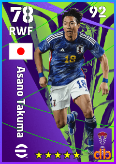 Asano Takuma — RWF, OVR 78, MAX 92