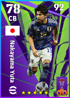Nakayama Yuta — CB, OVR 78, MAX 92