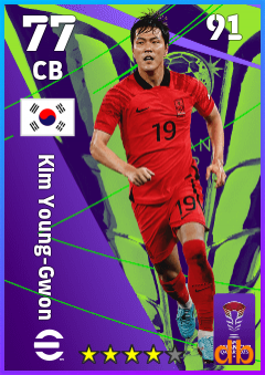 Kim Young-Gwon — CB, OVR 77, MAX 91
