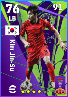 Kim Jin-Su — LB, OVR 76, MAX 91