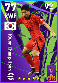 Kwon Chang-Hoon — RWF, OVR 77, MAX 92
