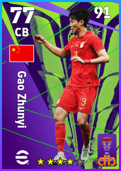 Gao Zhunyi — CB, OVR 77, MAX 91