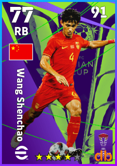 Wang Shenchao — RB, OVR 77, MAX 91