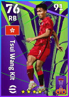 Tsui Wang Kit — RB, OVR 76, MAX 91