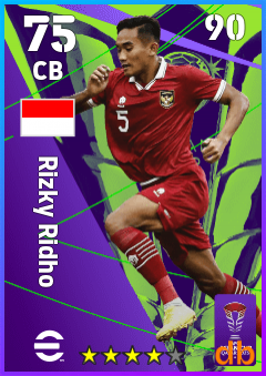 Rizky Ridho — CB, OVR 75, MAX 90